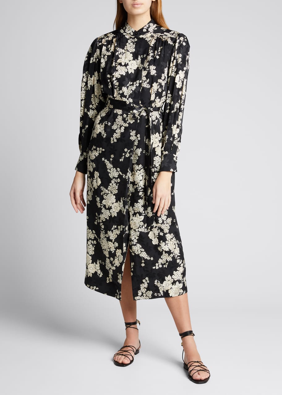 Rebecca Taylor Gabrielle Long-Sleeve Floral-Print Dress - Bergdorf Goodman