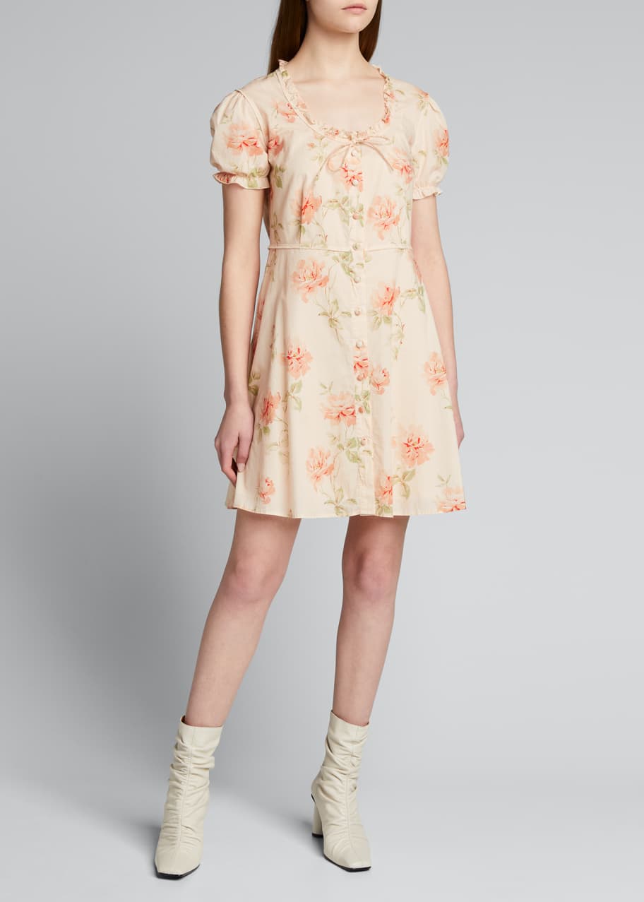 Button front hot sale babydoll dress