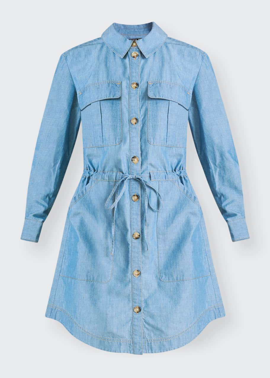 Veronica Beard Alyse Denim Tie-Waist Shirtdress - Bergdorf Goodman