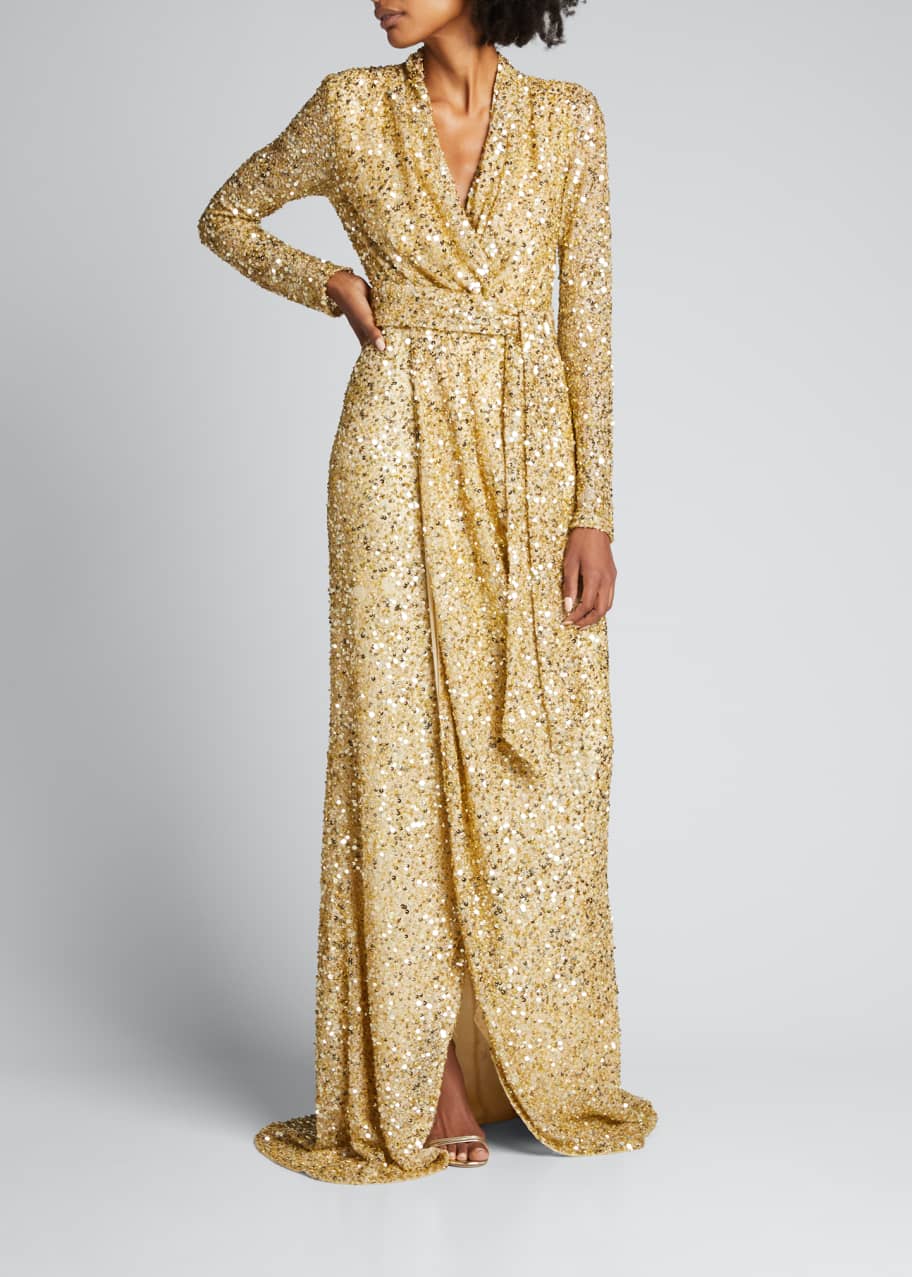 gold sequin long sleeve maxi dress SHIMMER SEQUIN MAXI DRESS | CULT MIA