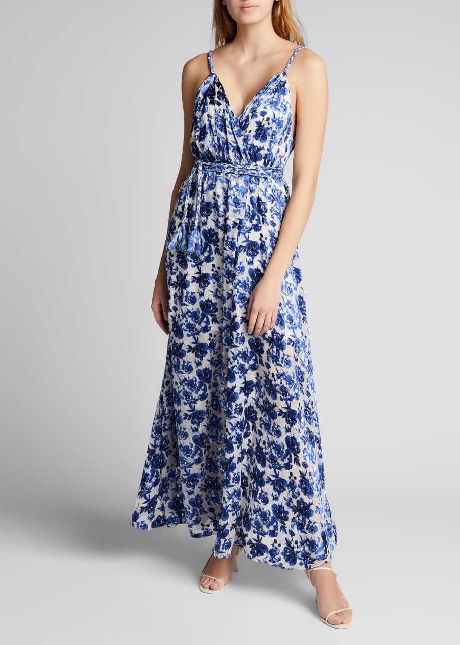 ALICE + OLIVIA Samantha Mock Wrap Maxi Dress with Belt - Bergdorf Goodman
