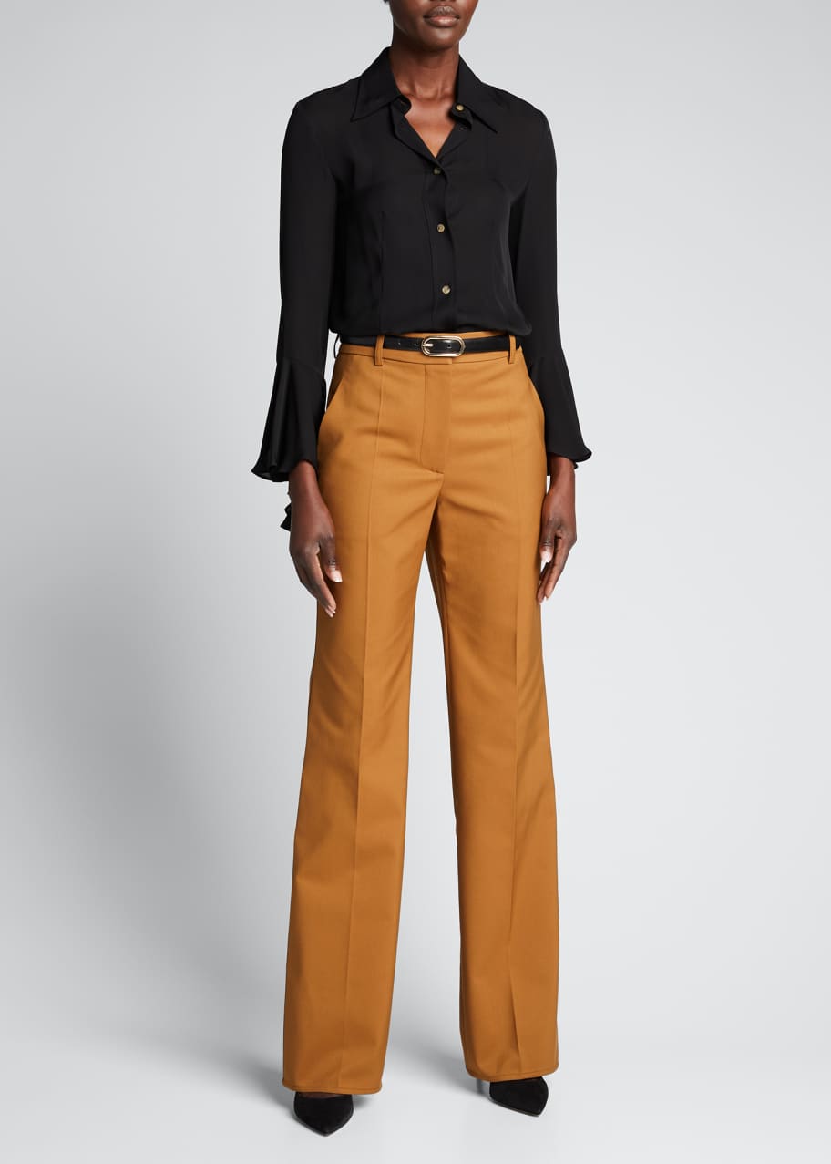 Victoria Beckham Split Hem Straight Leg Trousers Bergdorf Goodman