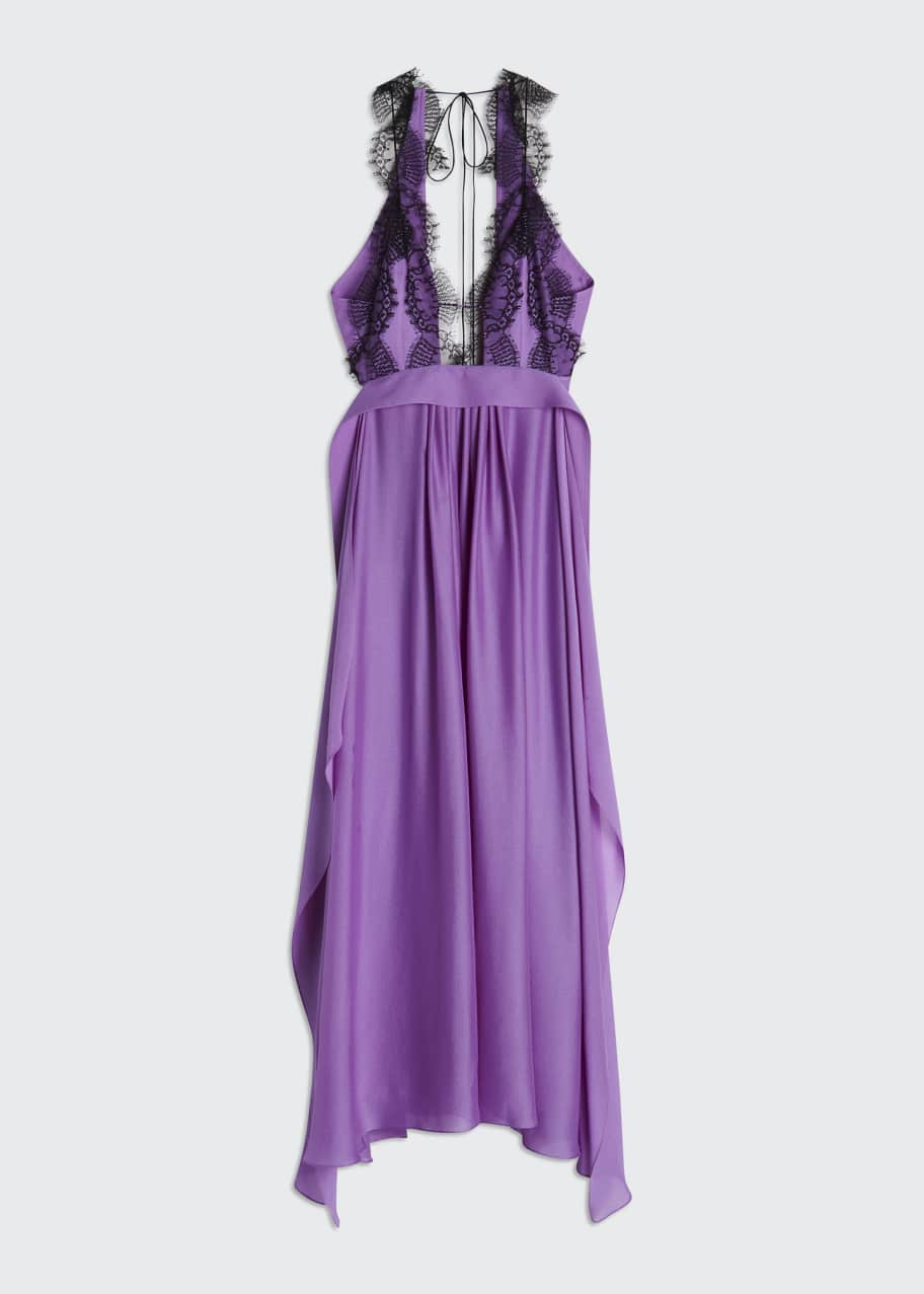 Victoria Beckham Lace-Trim Silk Cami Dress - Bergdorf Goodman
