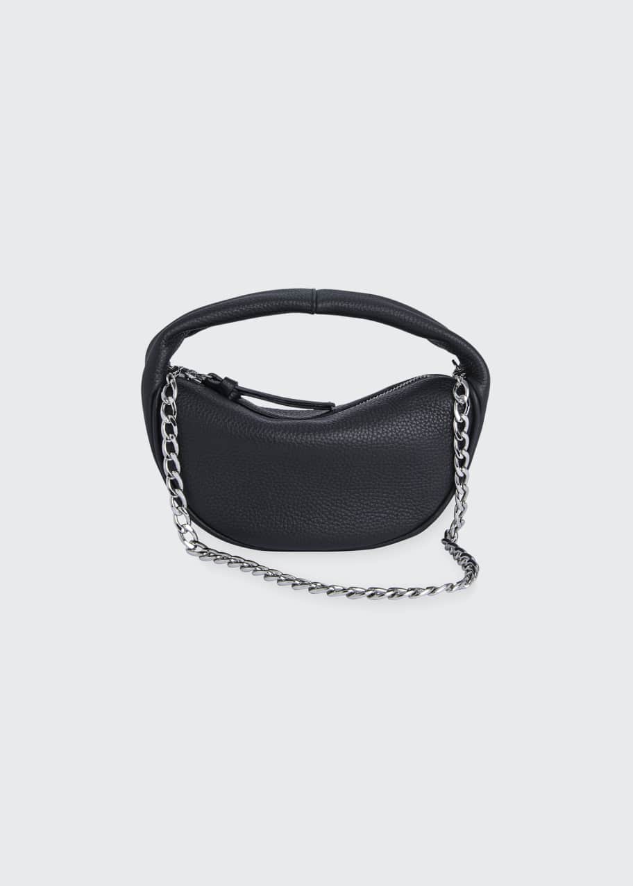 BY FAR Baby Cush Leather Shoulder Bag, Black Bergdorf Goodman