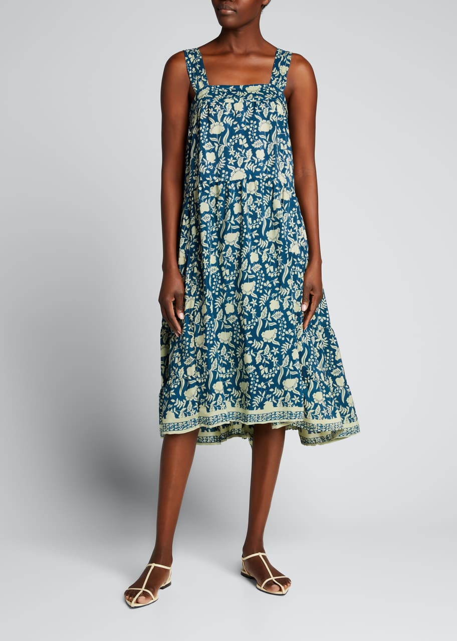 Natalie Martin Jasmine Square-Neck Silk Dress - Bergdorf Goodman