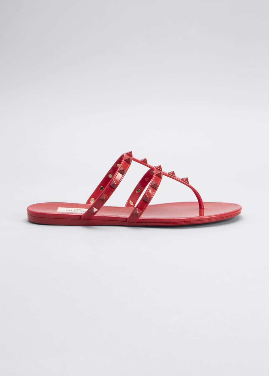 rockstud jelly thong sandals