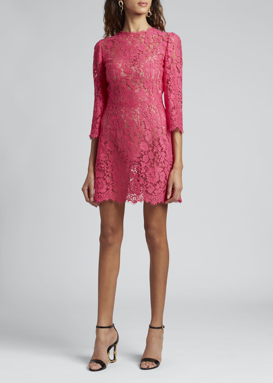 Dolce&Gabbana Lace A-Line Mini Dress - Bergdorf Goodman