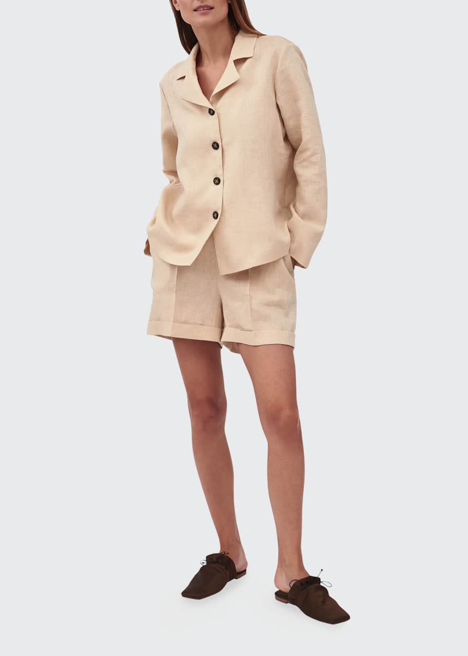 Sleeper Short Linen Pajama Set Bergdorf Goodman