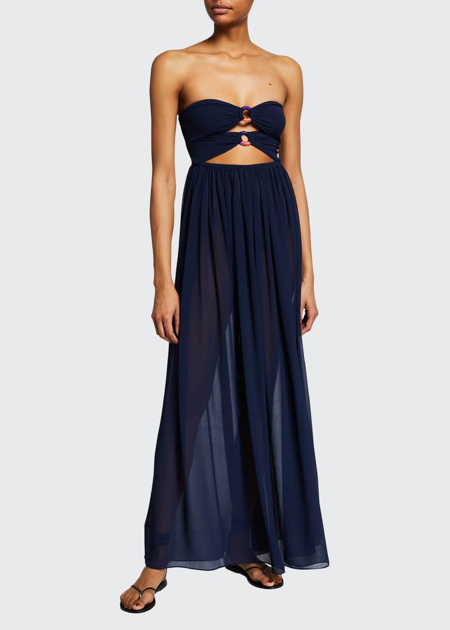 Ramy Brook MIsty Strapless Cutout Long Coverup Dress - Bergdorf Goodman