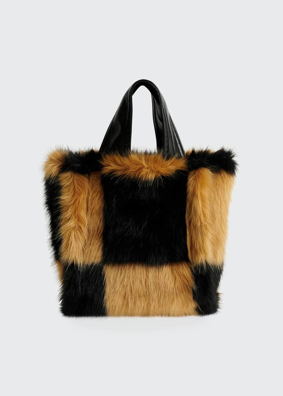 Stand Studio Lucille Bicolor Faux-Fur Tote Bag - Bergdorf Goodman