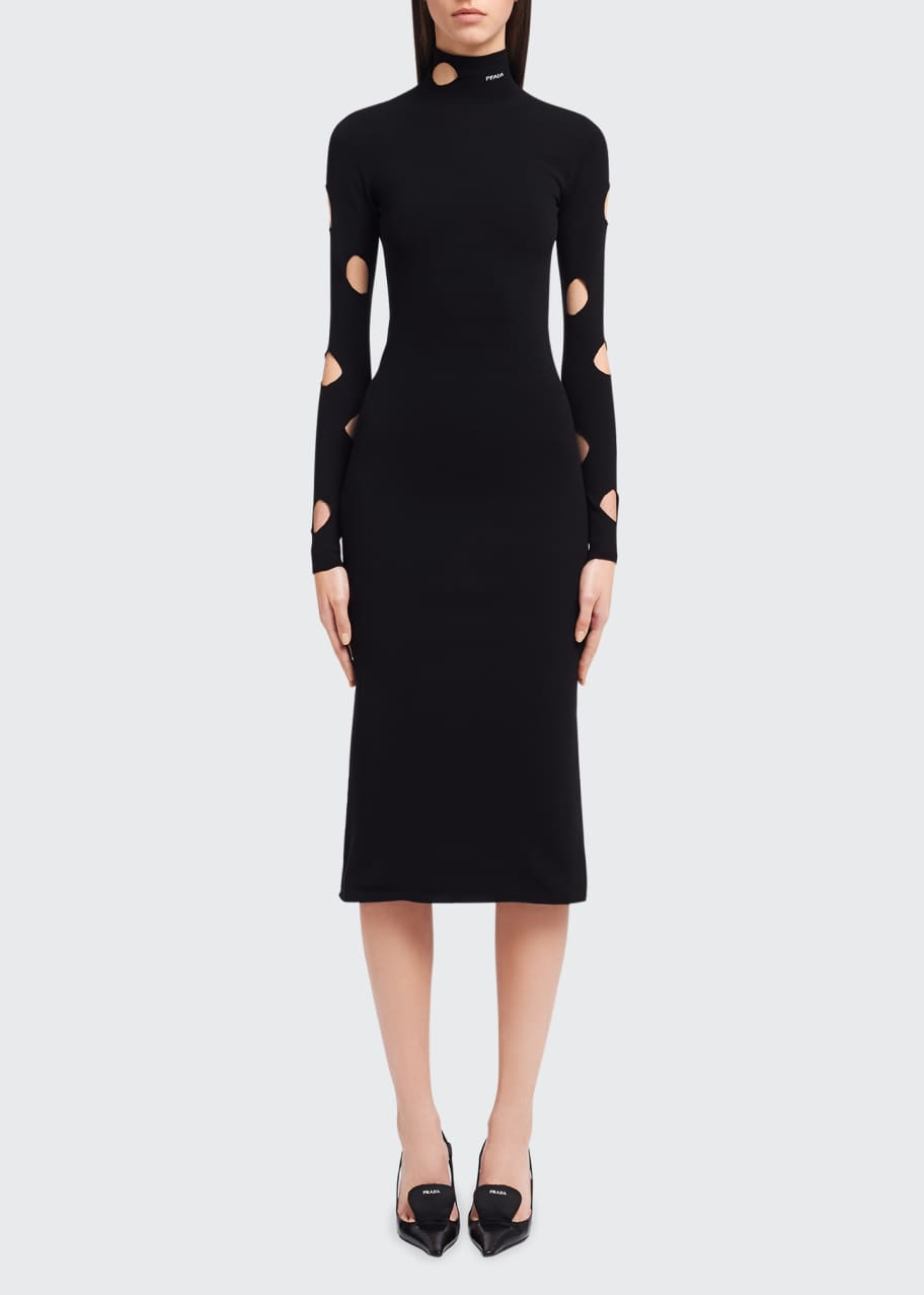 black wood 6 drawer dresser Marcella | Fillmore Long Sleeve Dress in Black | Women's Size XXS | Midweight French Terry main image 0