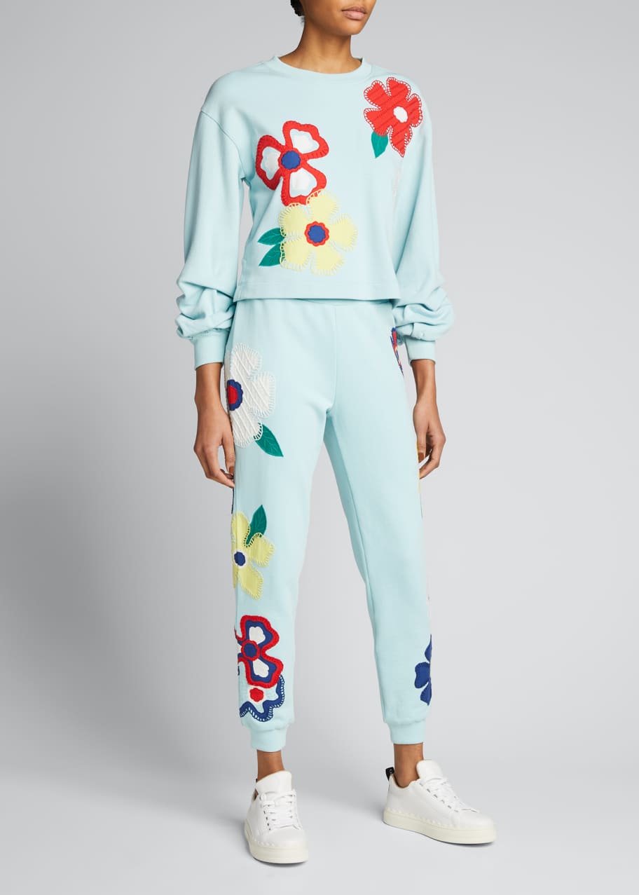 Alice Olivia NYC Floral Embroidered Slim Jogger Pants Bergdorf