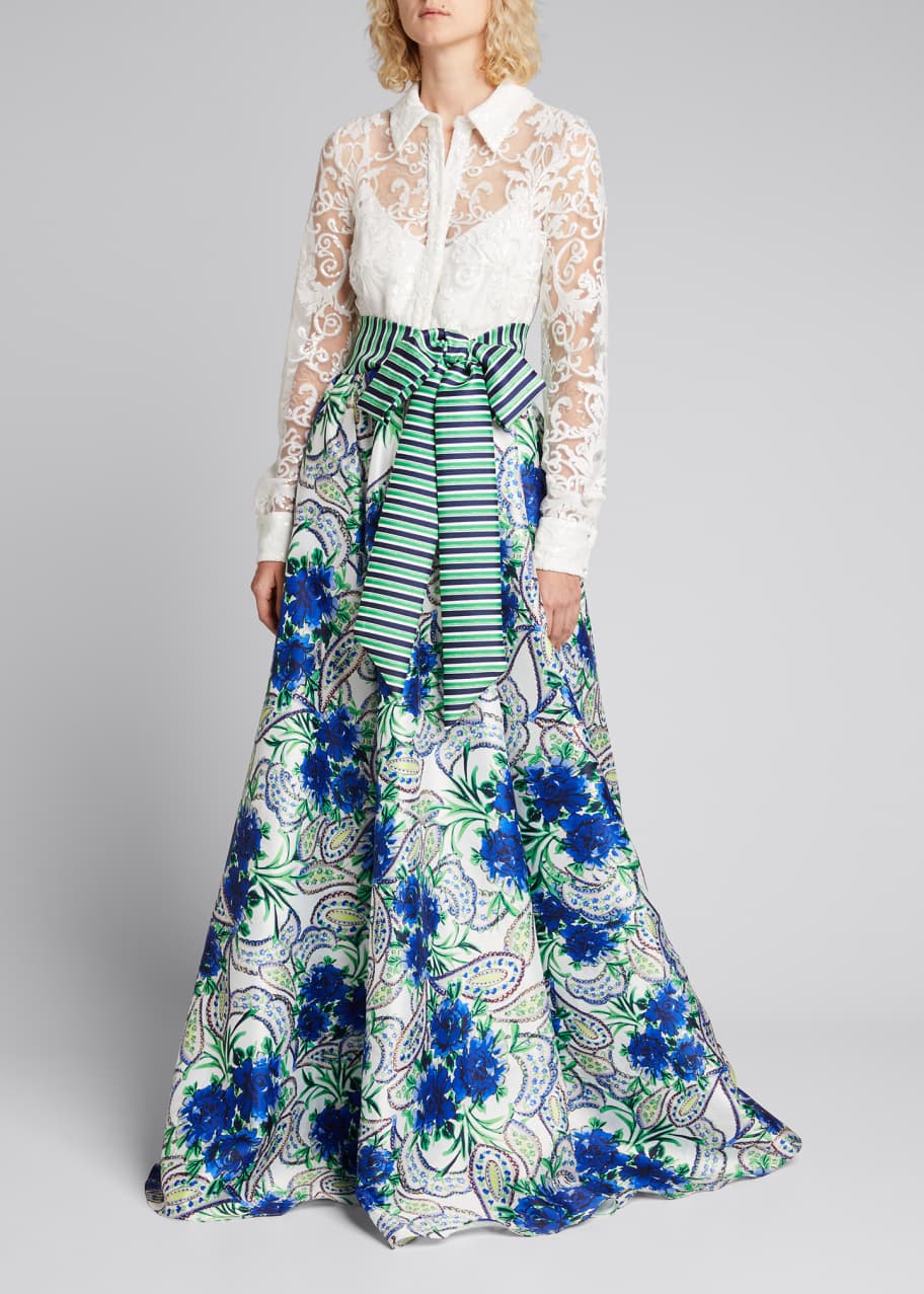 Floral skirt lace shirt sales