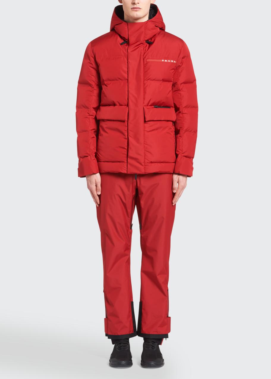 Prada Men's Extreme Tex Hooded Puffer Jacket - Bergdorf Goodman