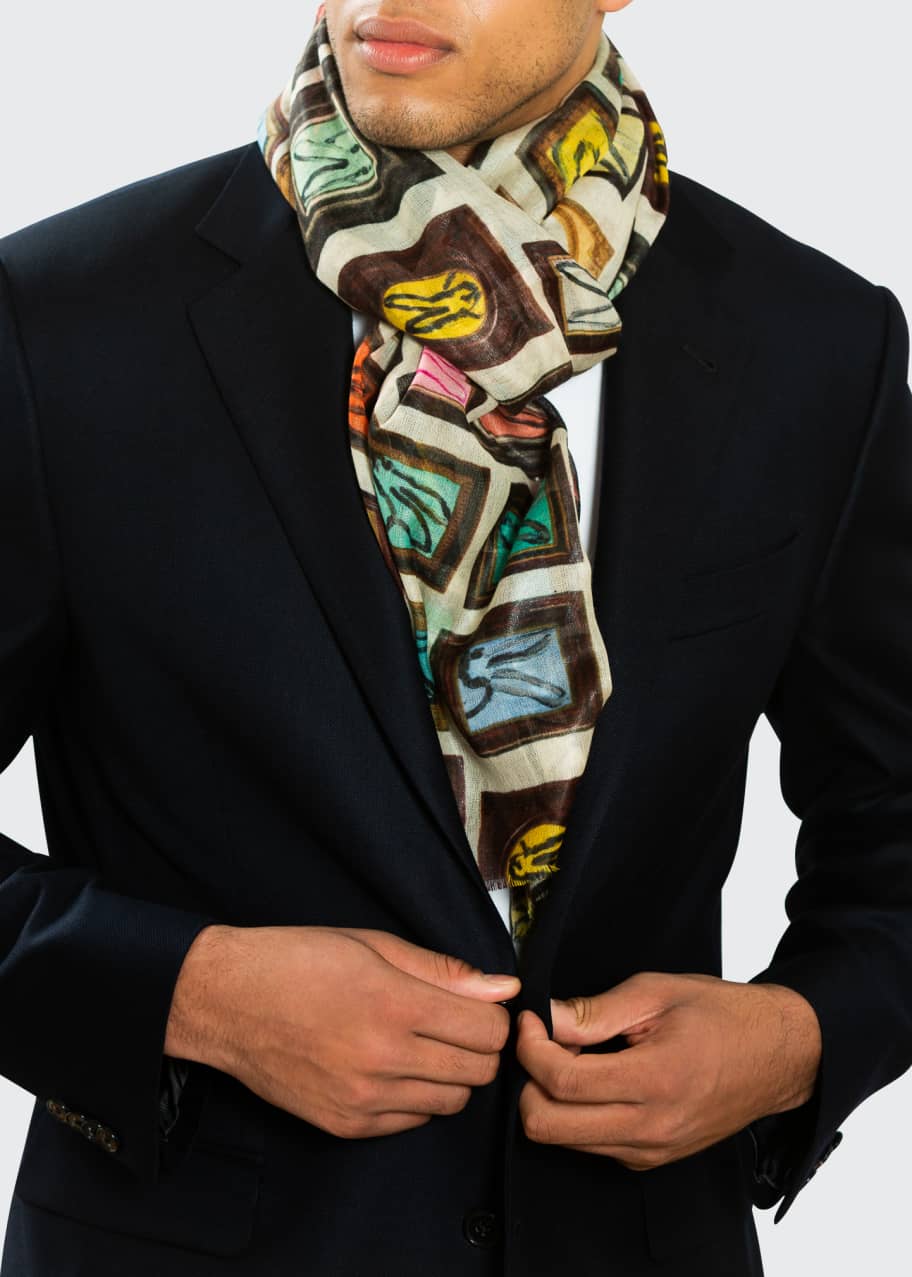 Image 1 of 1: Hunts Studio Silk & Wool Scarf