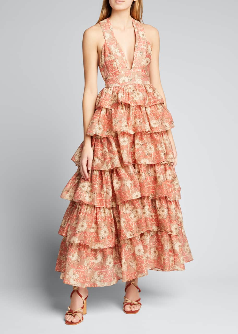ulla johnson narcissa ruffle gown