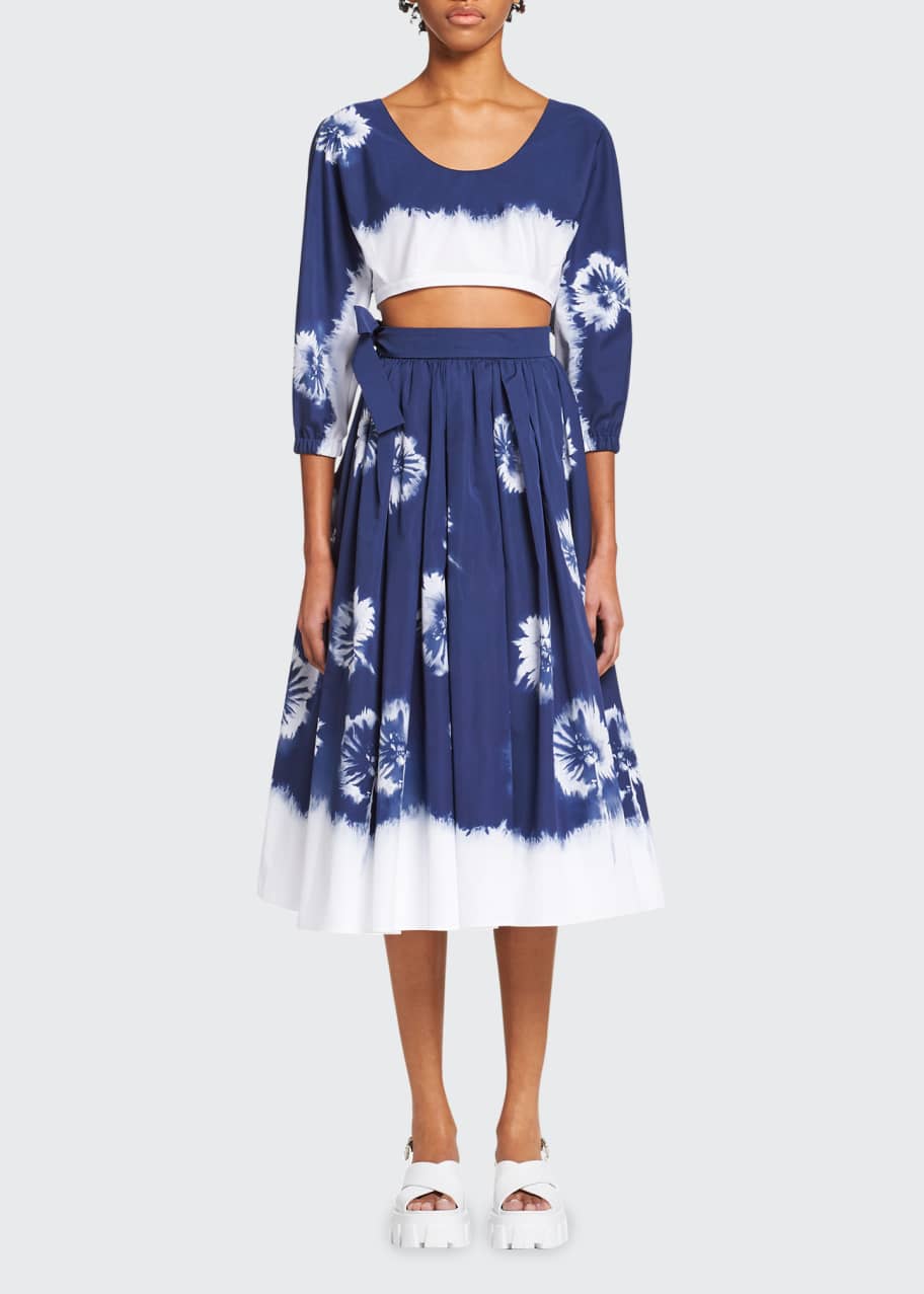 Prada Tie Dye Poplin Crop Top Bergdorf Goodman