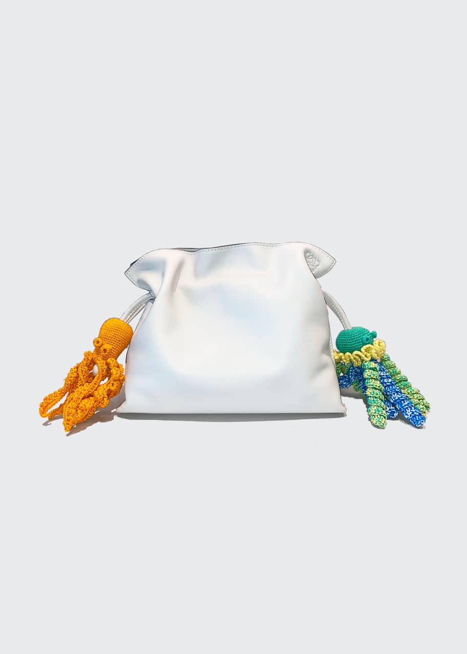 Loewe x Paula's Ibiza Flamenco Leather Clutch Bag w/ Octopus