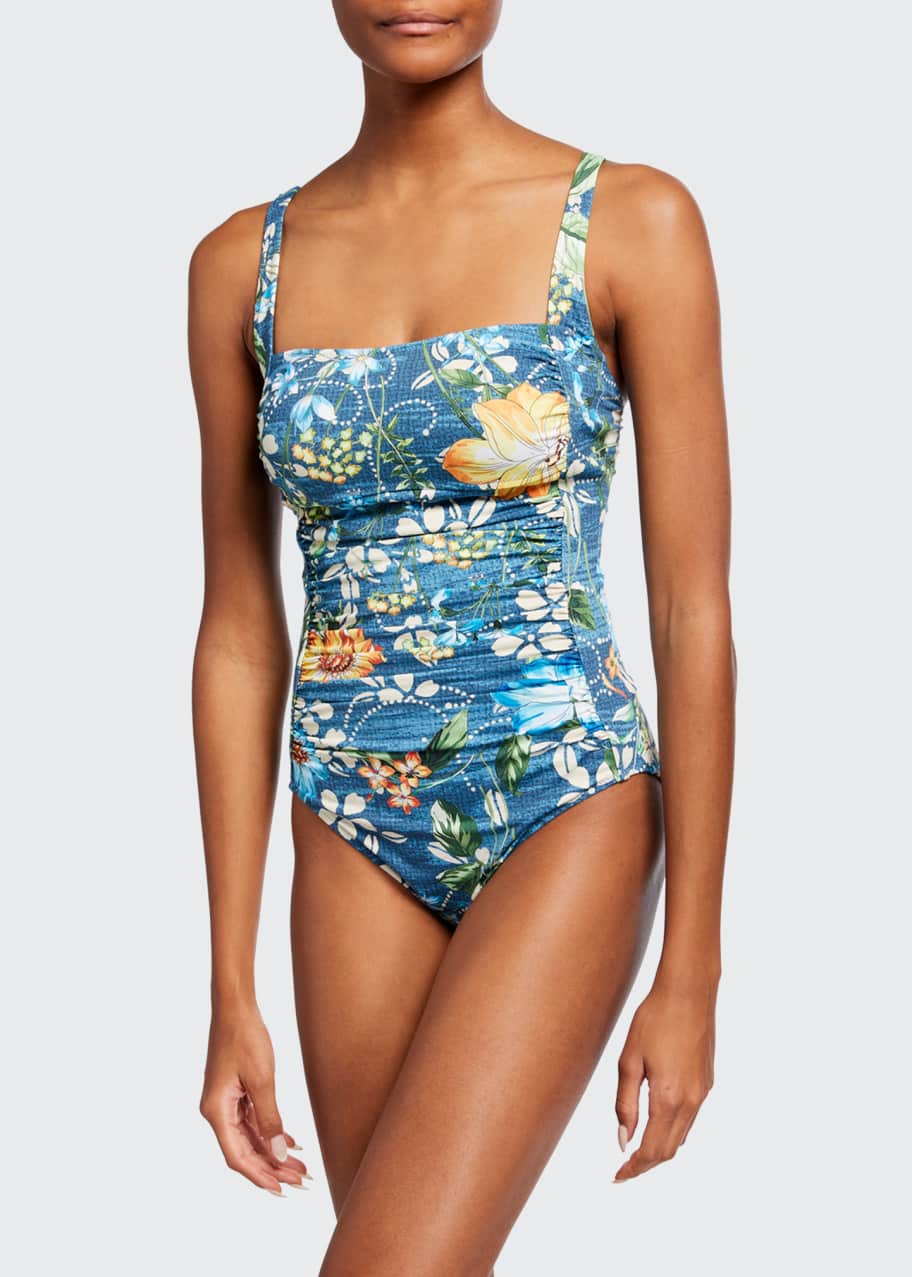 Ciaga Ruched Bandeau One-Piece Swimsuit