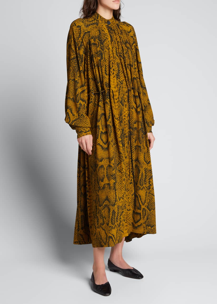 Snake print pleated dress store
