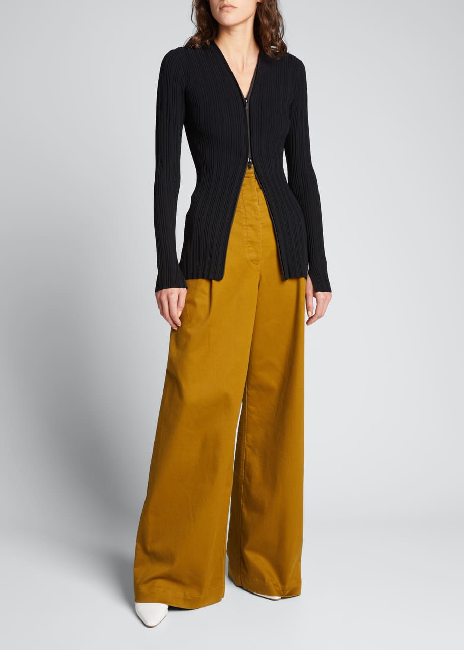 Proenza Schouler White Label Rib-Knit Zip Cardigan - Bergdorf Goodman