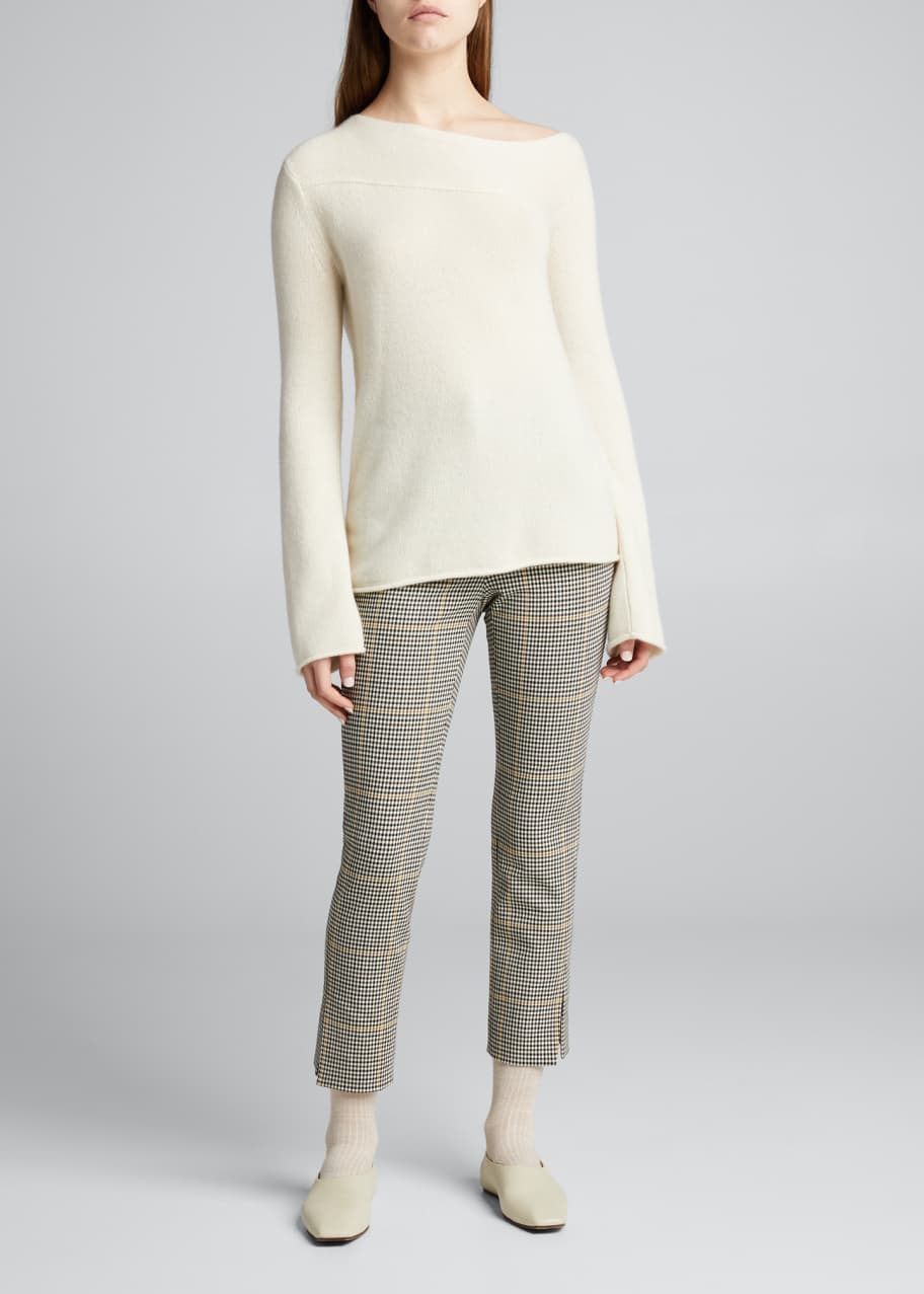 Theory Straight Leg Gingham Ankle Pants Bergdorf Goodman