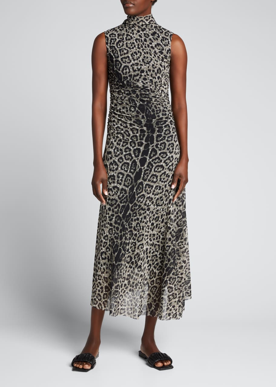 Fuzzi Leopard Print Sleeveless Midi Dress Bergdorf Goodman