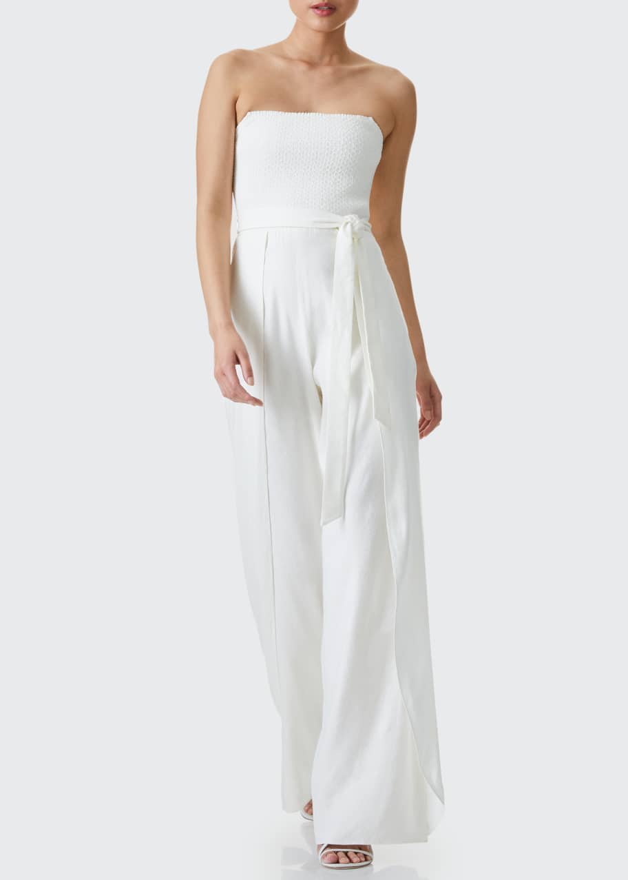 Alice Olivia Bebe Smocked Bustier Jumpsuit Bergdorf Goodman