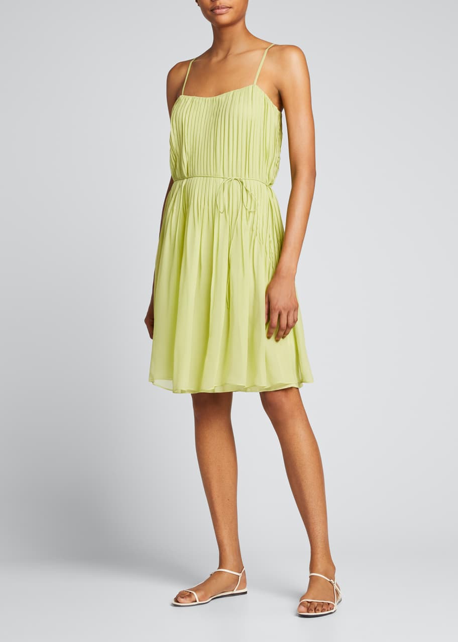 Rebecca Taylor Spaghetti-Strap Pintuck Dress - Bergdorf Goodman