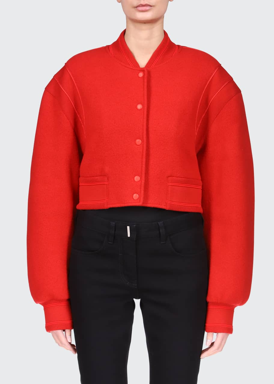 Givenchy Cropped Wool Varsity Jacket - Bergdorf Goodman