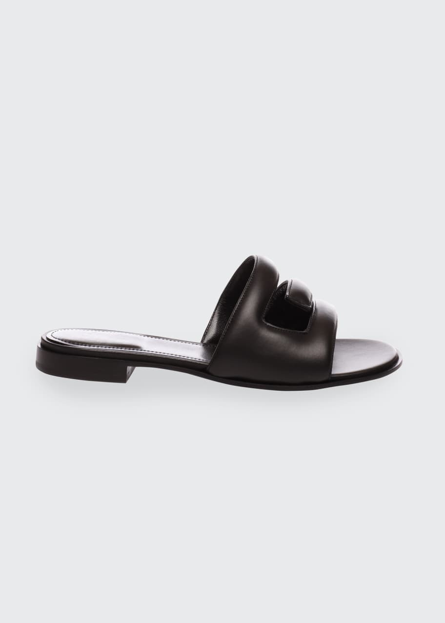 Givenchy G Leather Flat Slide Sandals - Bergdorf Goodman