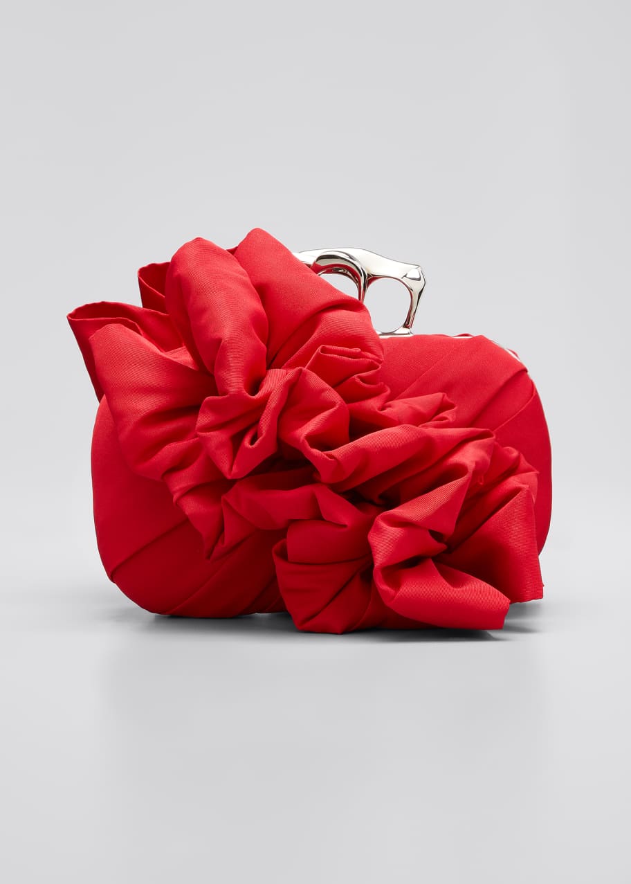 Alexander McQueen Sculptural Four-Ring Ruched Clutch Bag - Bergdorf Goodman