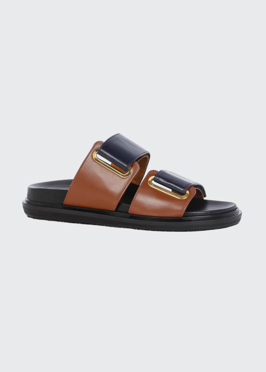 Marni Fussbett Bicolor Leather Slide Sandals Bergdorf Goodman