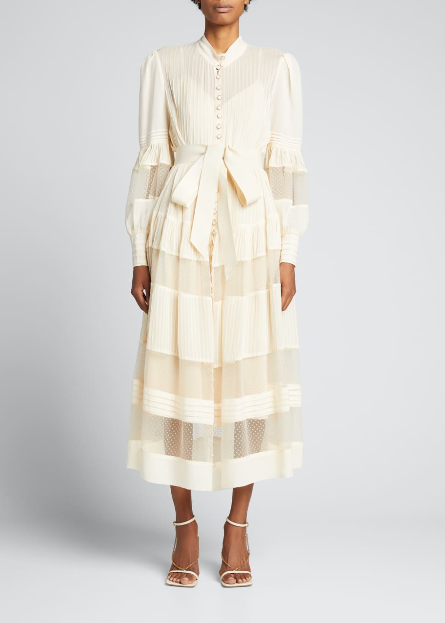 zimmermann spliced mesh midi dress ZIMMERMANN Mahon splice halter mesh midi dress