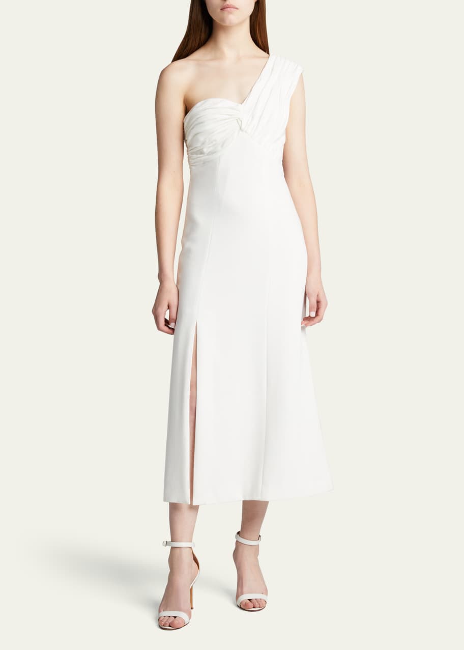 Cinq a Sept Kacie Gathered Crepe One-Shoulder Dress - Bergdorf Goodman