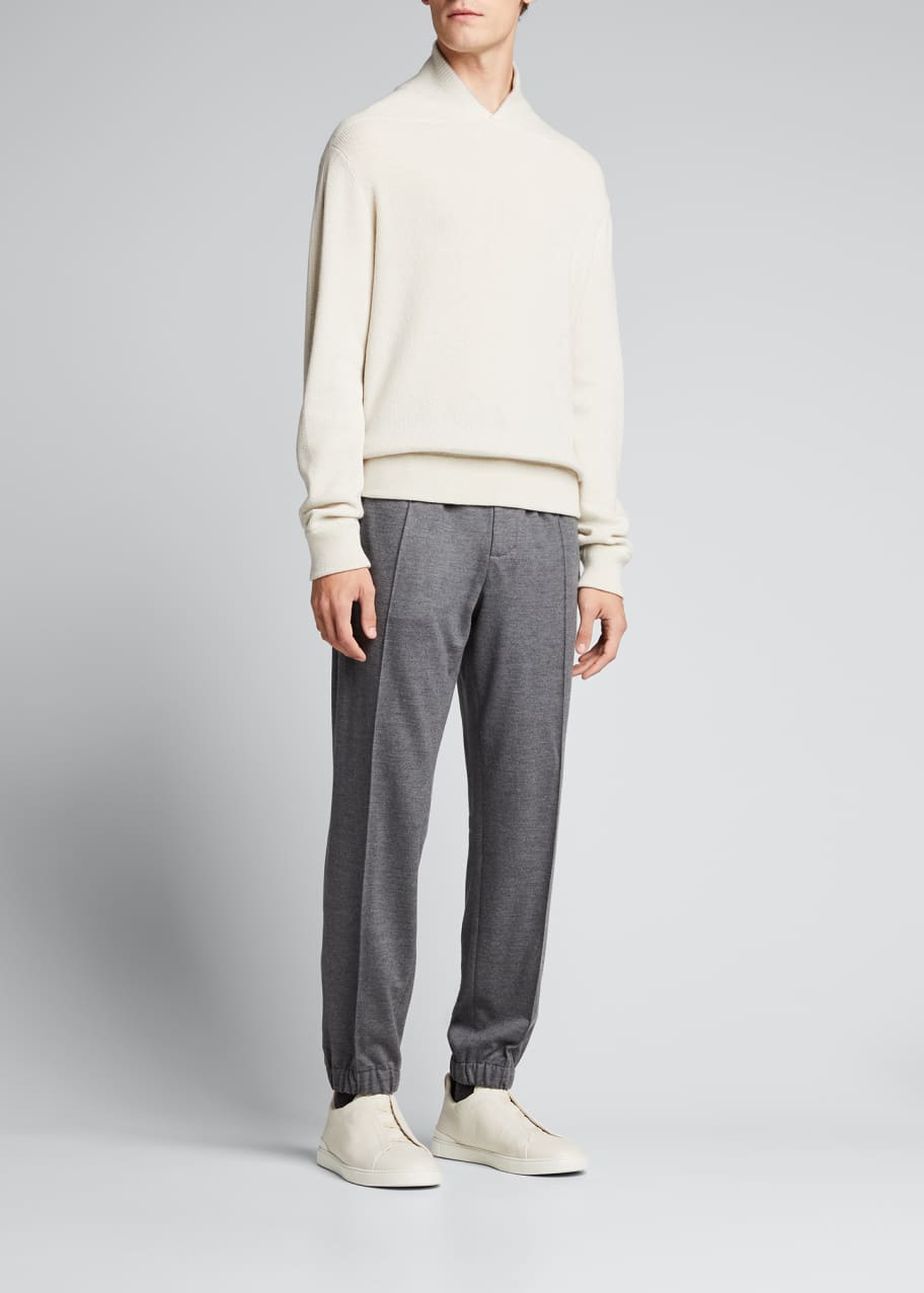 ZEGNA Men's Solid Pintuck Jogger Pants Bergdorf Goodman - Main Image