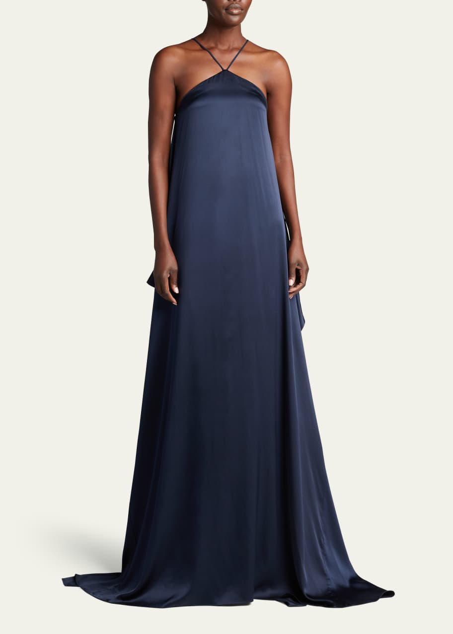 Image 1 of 1: Tatianna Georgette Halter Gown