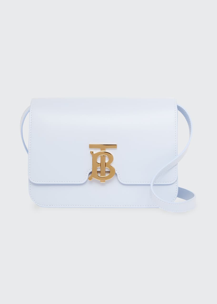 Burberry TB Small Smooth Leather Shoulder Bag, Pale Blue - Bergdorf Goodman