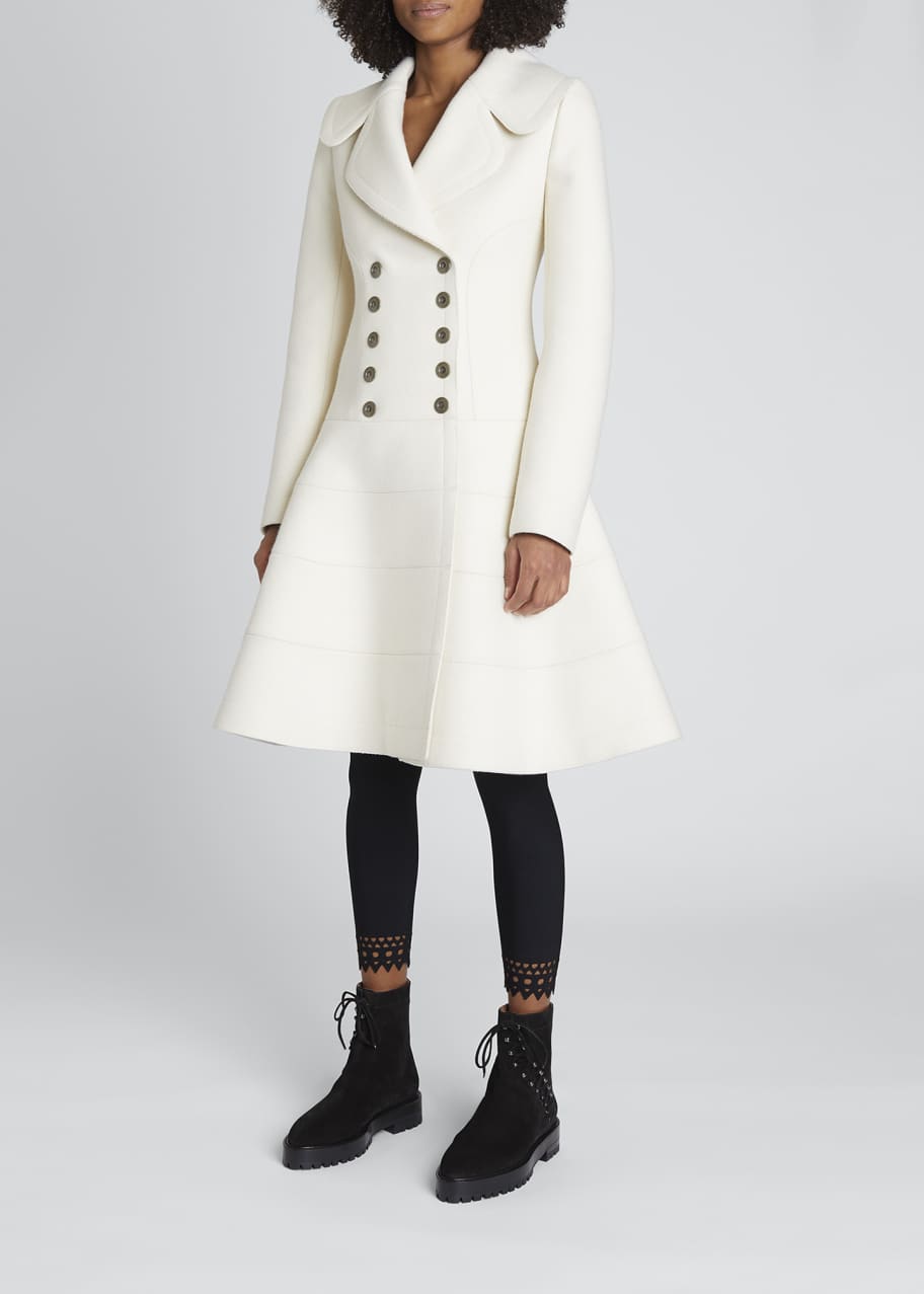 Double breasted sale skirted coat
