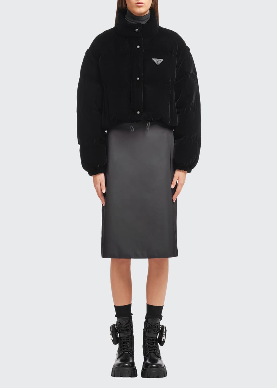 Prada cropped puffer jacket clearance