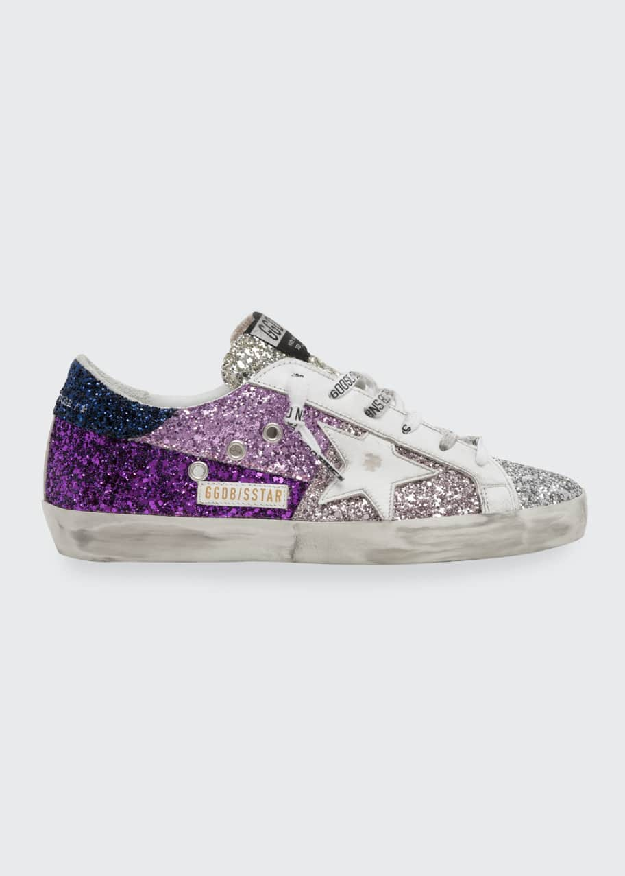 Golden Goose Superstar Colorblock Glitter Low-Top Sneakers - Bergdorf ...