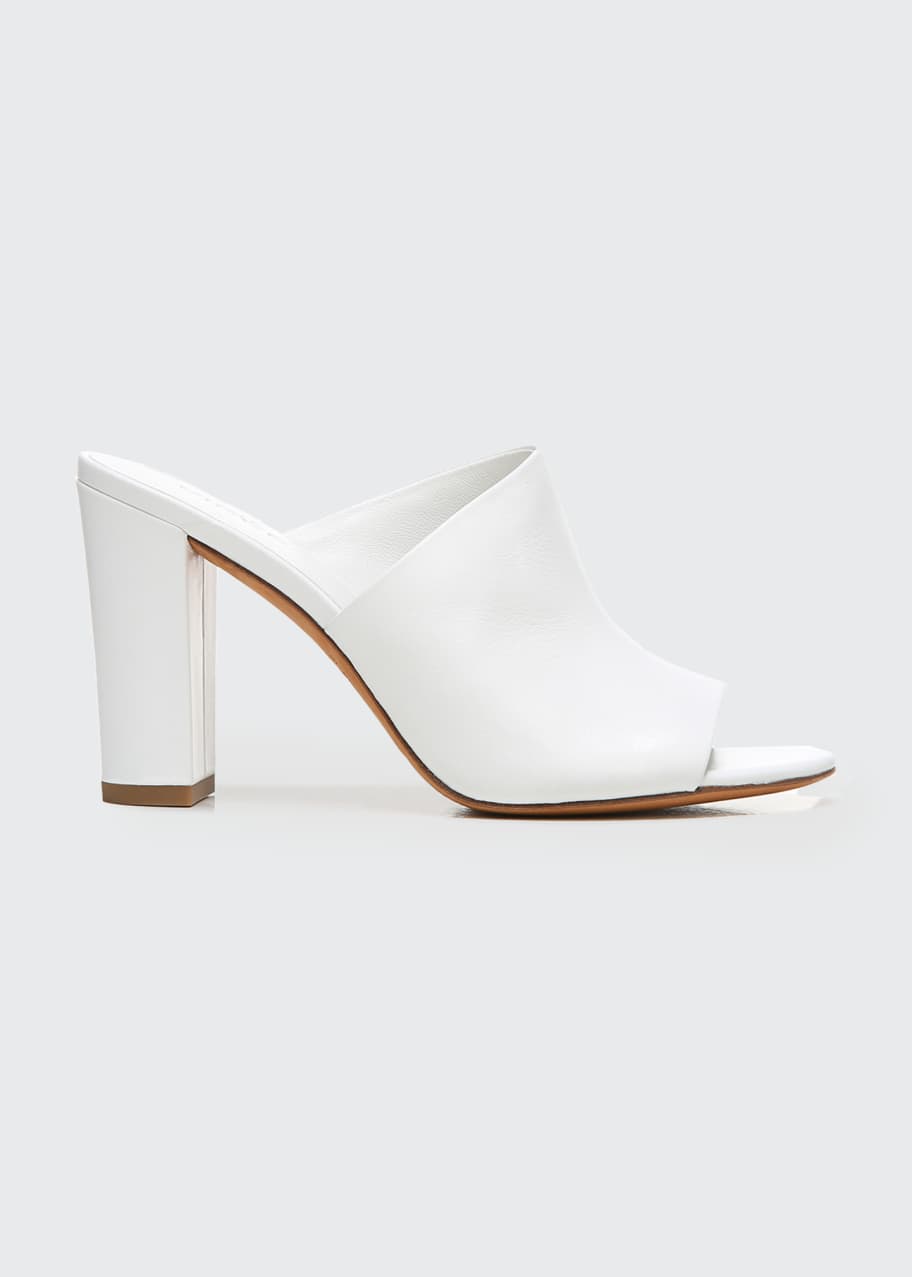 Vince Hanna Leather Block-Heel Mules - Bergdorf Goodman