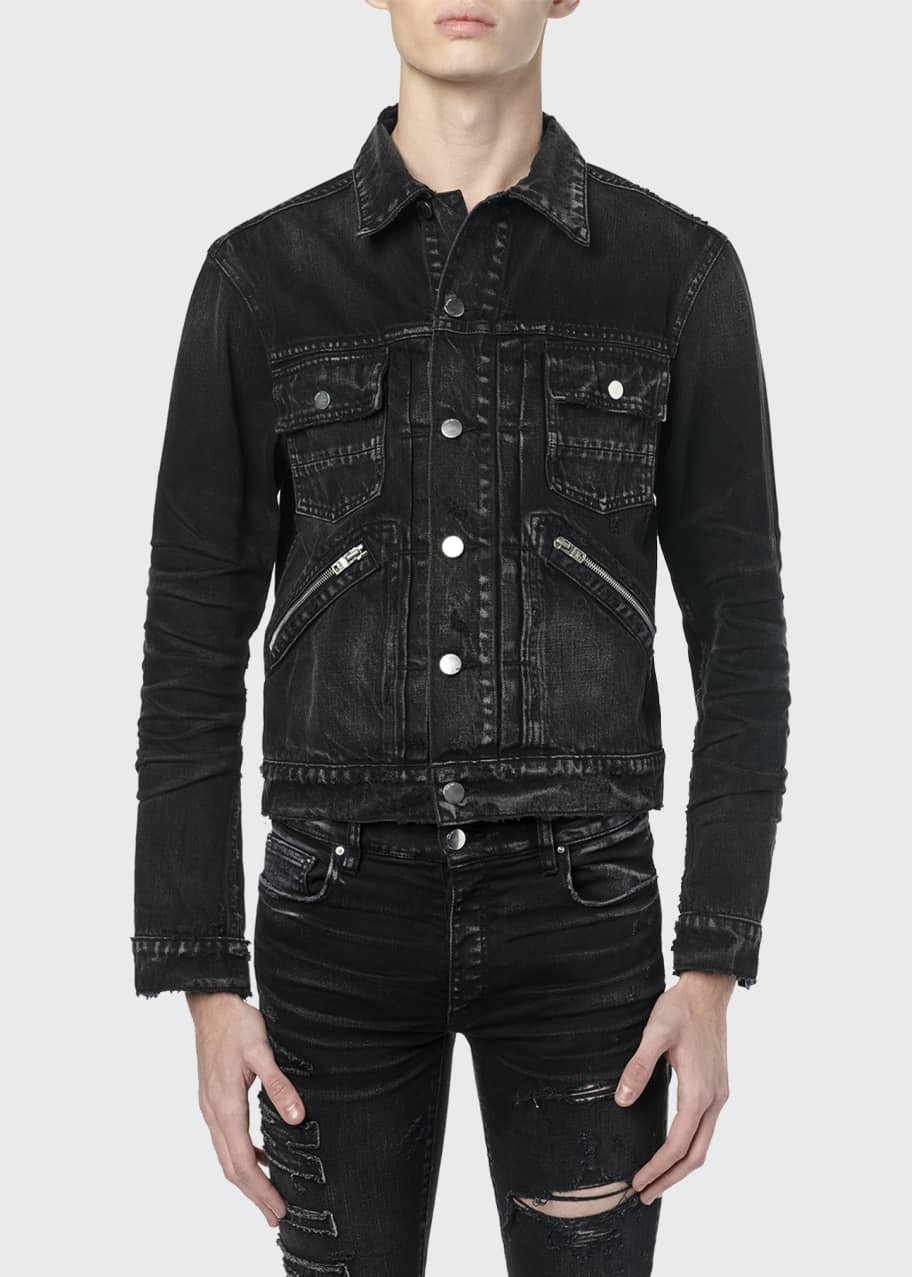 Men's Core Double-Slanted Denim Trucker Jacket