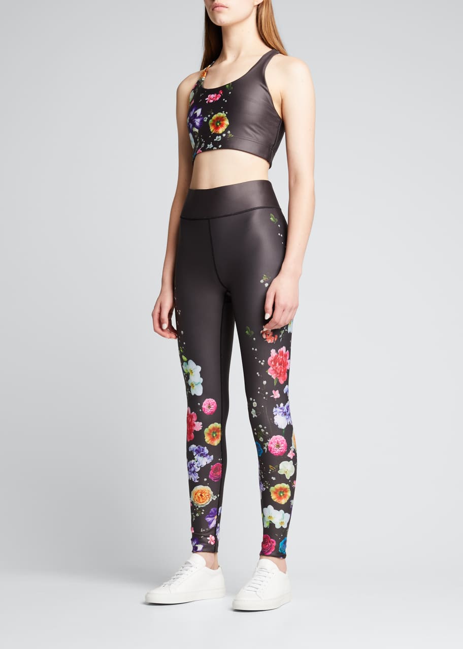 Terez Fresh Floral DuoKnit Tall Band Leggings