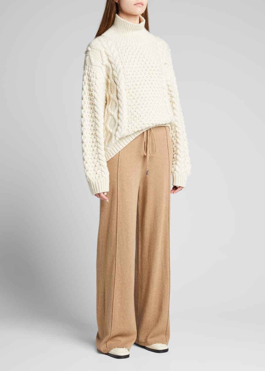 Seine Wide-Leg Cashmere Drawstring Pants