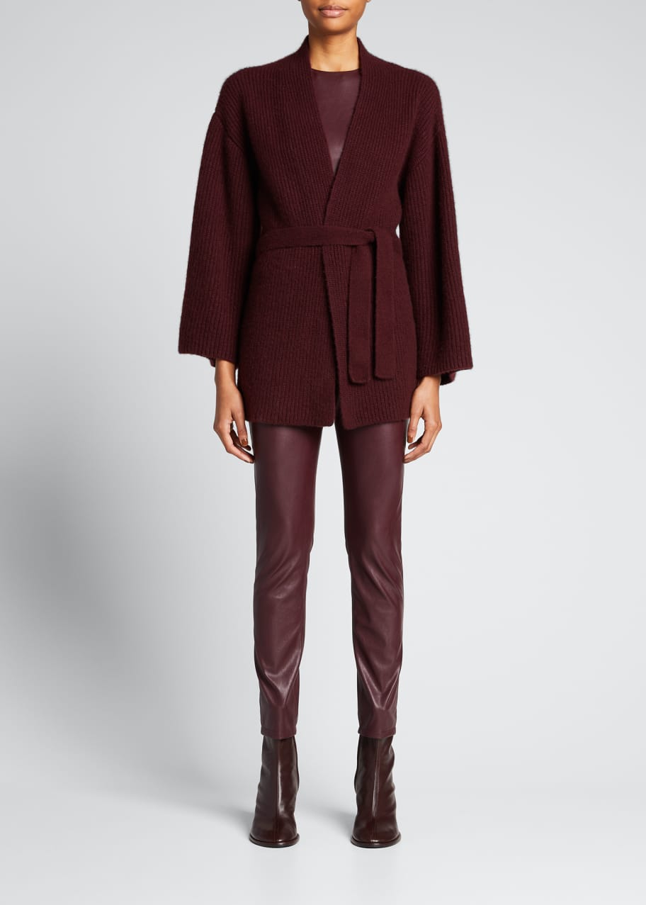 LAPOINTE Ribbed Cashmere-Silk Belted Kimono Cardigan Bergdorf