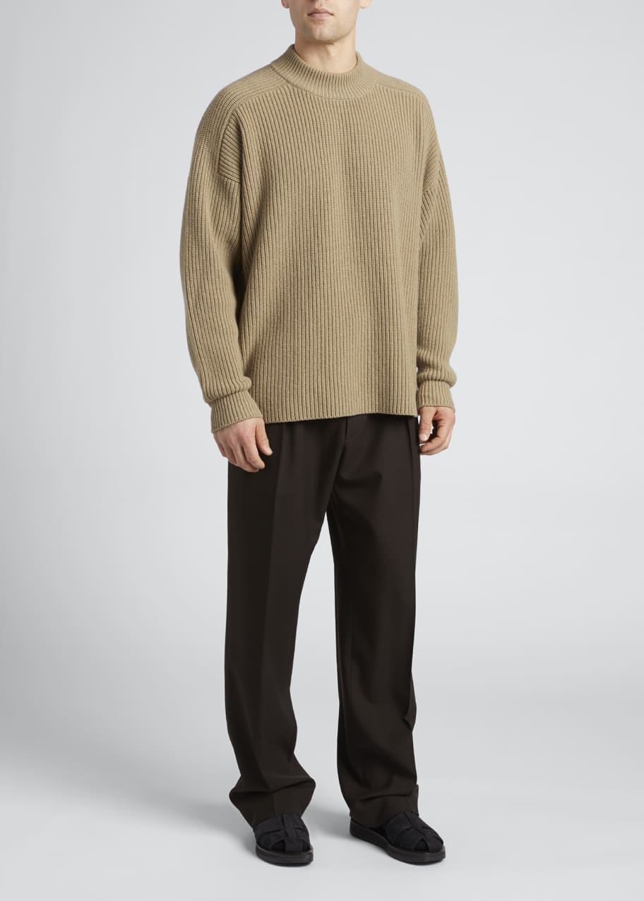 THE ROW Men's Dareno Rib-Knit Wool-Cashmere Sweater - Bergdorf Goodman