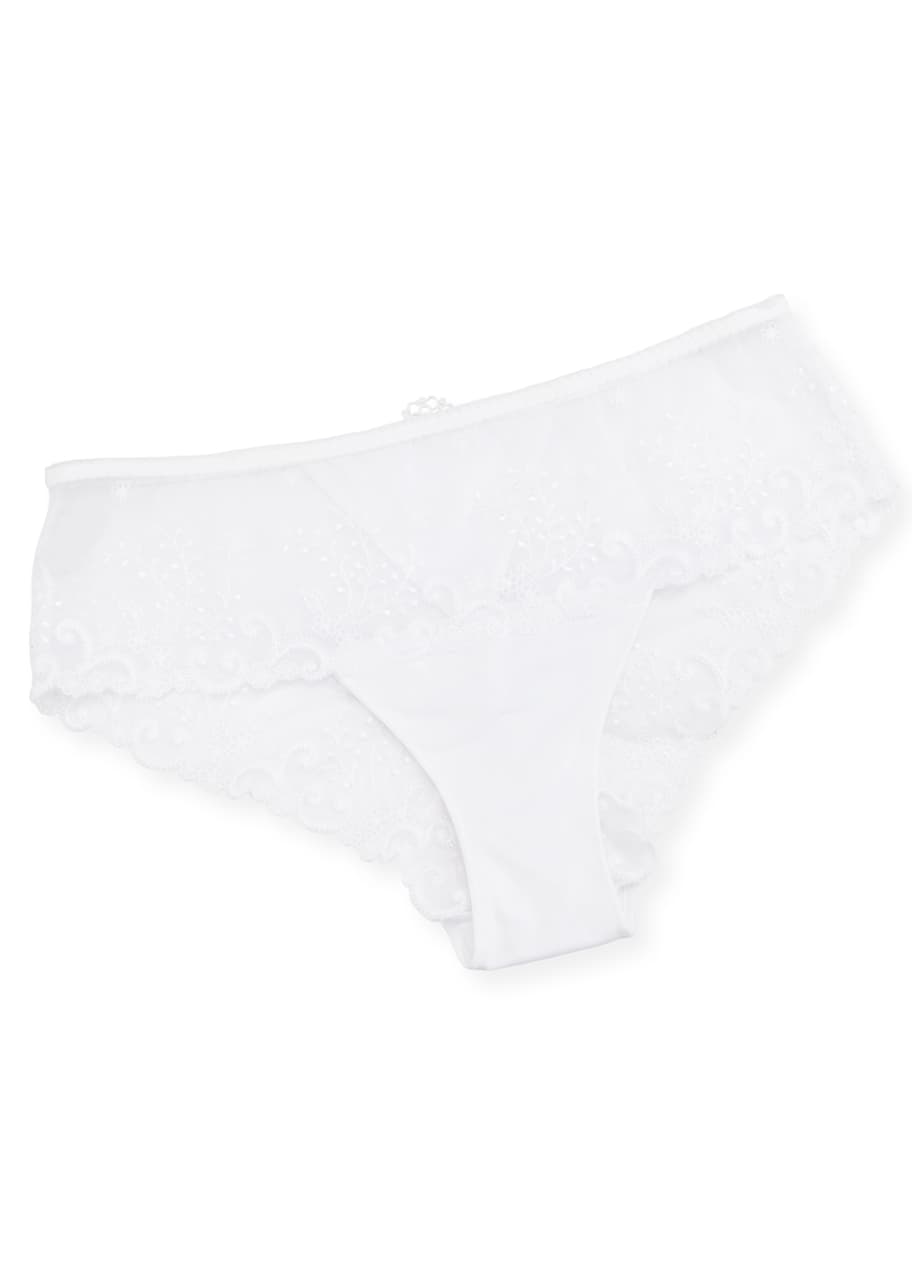 Image 1 of 1: Delice Floral-Embroidered Boyshorts