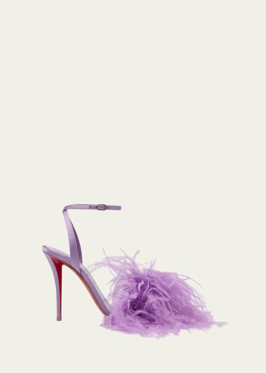 ★お値下げ致しました★Christian Louboutin ルビベル Christian Louboutin 100mm Miss Z Poupi Silk Feather Pumps