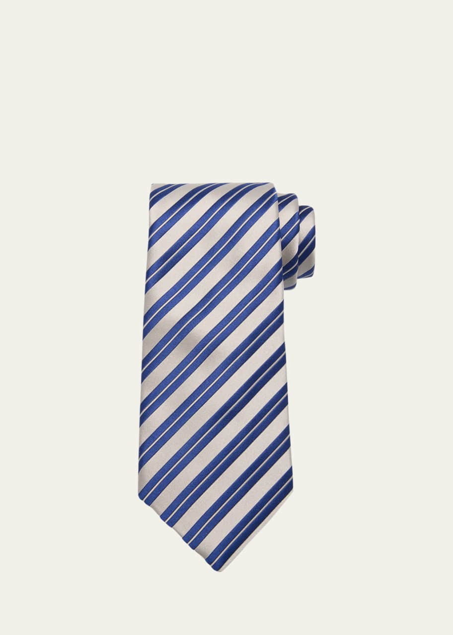 Image 1 of 1: Men's Striped Silk Tie